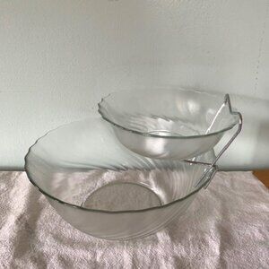 Vintage Arcoroc Clearbrook 3pc Chip n Dip Set